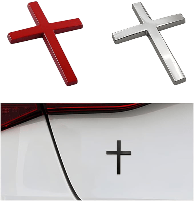 Buy One Get One Free!✝️ Metal Jesus Christ Cross Badge Stickers