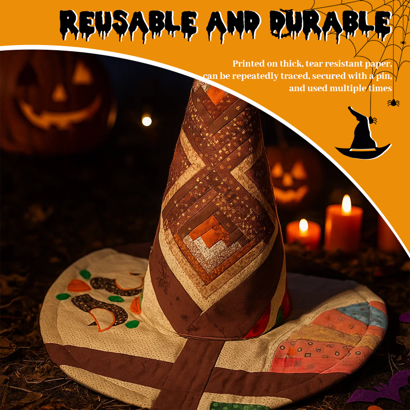 🎃 Patchwork Witch Hat Sewing Pattern