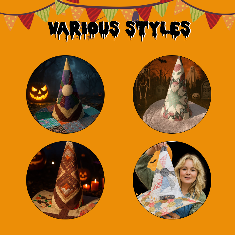 🎃 Patchwork Witch Hat Sewing Pattern