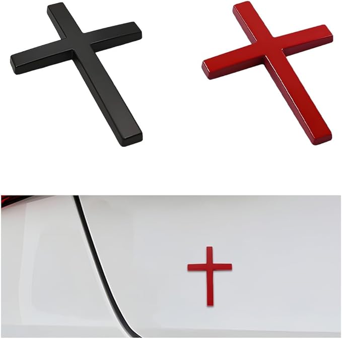Buy One Get One Free!✝️ Metal Jesus Christ Cross Badge Stickers