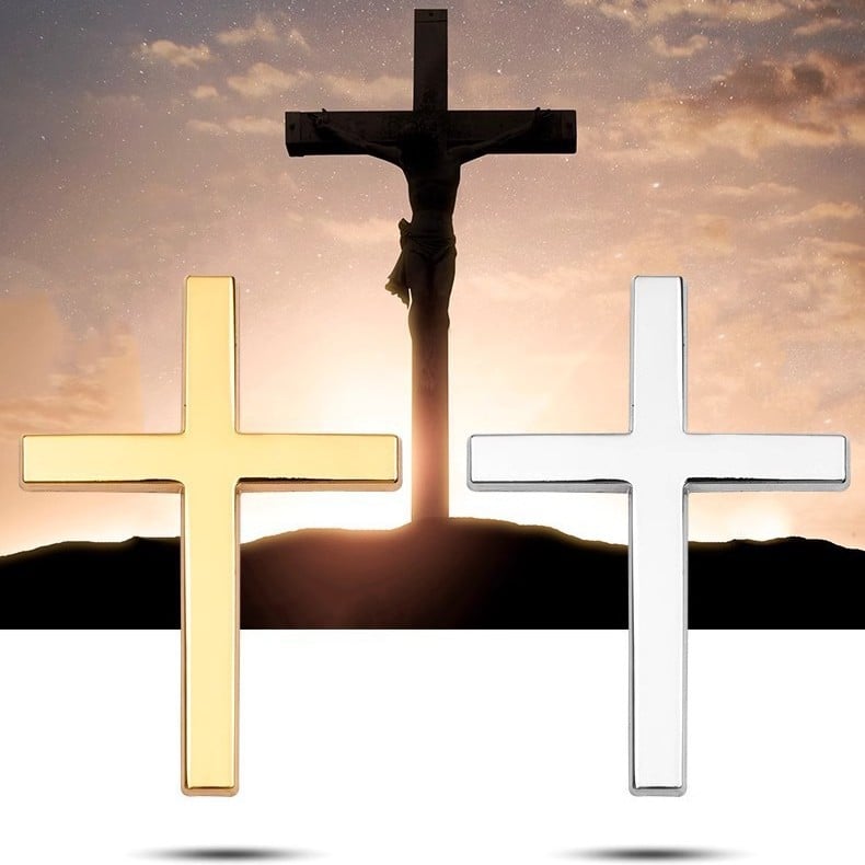 Buy One Get One Free!✝️ Metal Jesus Christ Cross Badge Stickers