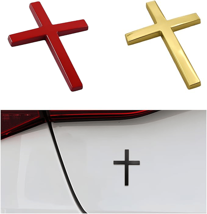 Buy One Get One Free!✝️ Metal Jesus Christ Cross Badge Stickers
