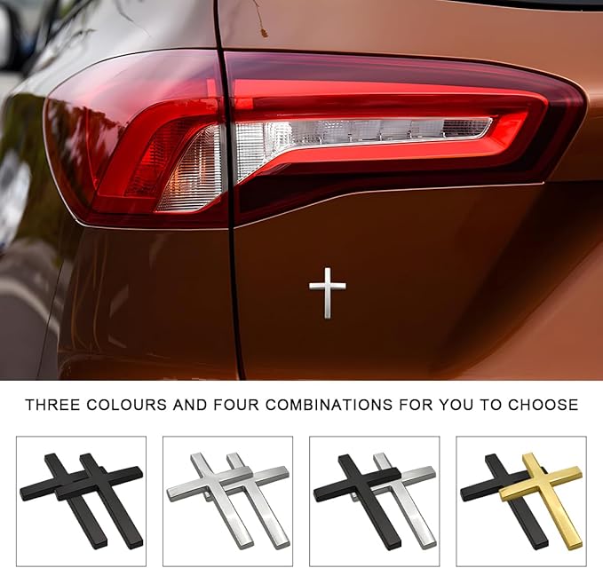 Buy One Get One Free!✝️ Metal Jesus Christ Cross Badge Stickers